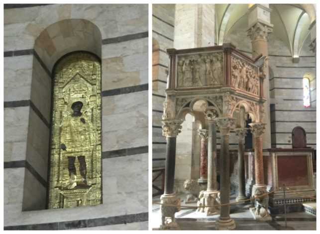 The interiors of the Baptistry of Pisa.