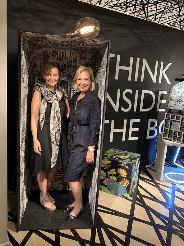 Sandy Lucas and Sarah Eilers visiting the new Kravet's showroom at the NYDC.