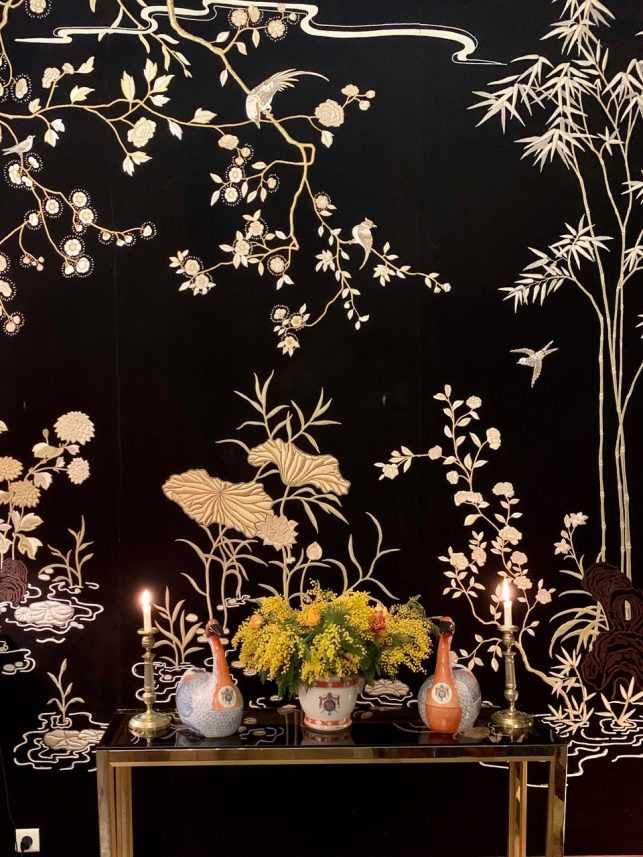 Beautiful DeGournay embroidery on velvet