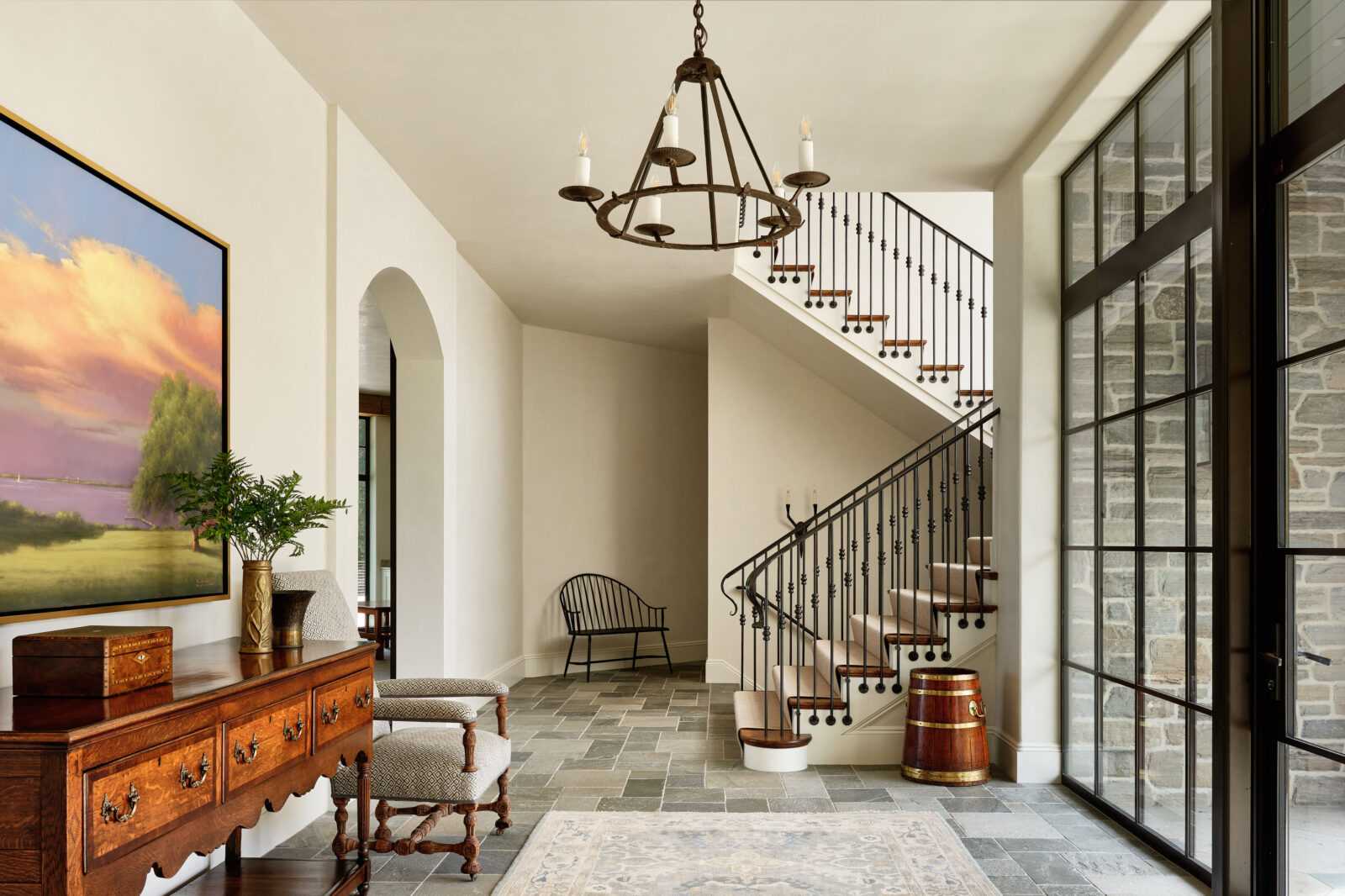 Light airy entry Rhode Island home