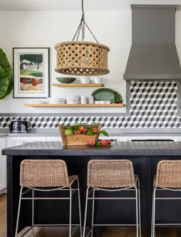 Kitchen with green accents