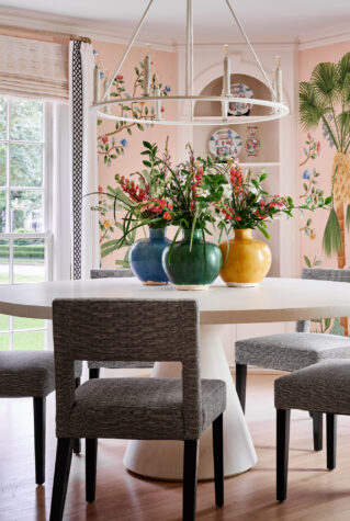 Bright floral dining room design